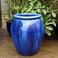 Extra Large Blue Glazed Palace Pot