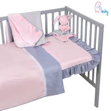 4pcs Pink And Grey Bedding Set Me Baby