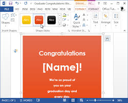 Free Graduation Congratulations Card Template For Word