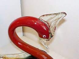 Vintage Murano Blown Glass Large Swan