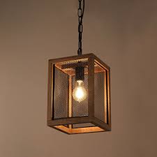 Rustic Pendant Lighting Metal Wood Chandelier Vintage Ceiling Light Fixture