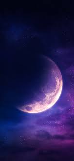 moon wallpaper 4k stars purple sky