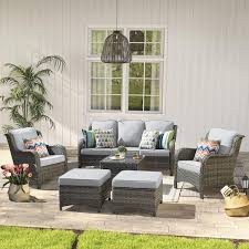 Ovios Joyoung Gray 6 Piece Wicker