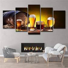 5 Pieces Beer And Wine Glass Oak
