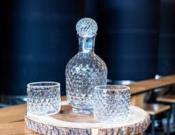 Facet Decanter With Stopper And Two