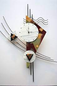 Contemporary Metal Wall Clock Sculpture