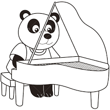 Black and white cartoon transparent images (2,591). Cartoon Panda Playing A Piano Black And White Graphic Vector Stock By Pixlr