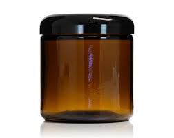 Amber Glass 16 Oz Straight Sided Jar