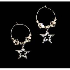 dallas cowboys earrings clear bead