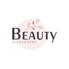 beauty brand logo template with line