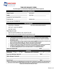 Fillable Time Off Request Form Printable Pdf Download