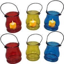 Colored Glass Candle Cup Candle Jars