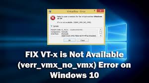 fix vt x is not available