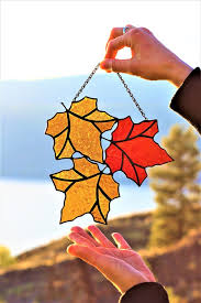Stained Glass Maple Leaf Suncatcher
