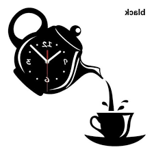 vintage wall clock coffee cup shaped