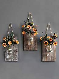 1pc Wooden Wall Hanging Flower Vase