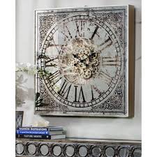 Wall Clock Square Mirror Large
