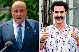 Саша барон коэн, памела андерсон, кен давитян и др. Rudy Giuliani Responds To Compromising Borat 2 Scene Ew Com