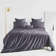 charcoal grey silk bed linen from pure