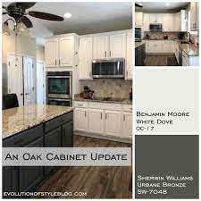 New paint colors for kitchen cabinets in 2021 urbane bronze. White Dove And Urbane Bronze Painted Cabinets Evolution Of Style