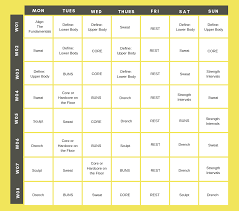 Piyo Calendar Full Schedule Workout List Ultimate Guide