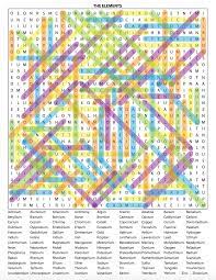chemistry elements word search puzzles