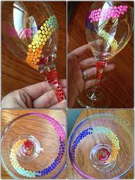 Wine Glass Crafts Decorated Wine Glasses
