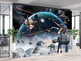 Space Mural Star Wars Space Battle 3d