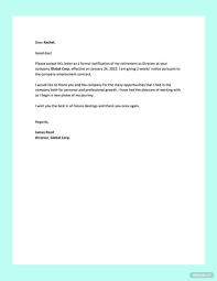 retirement letter template in word