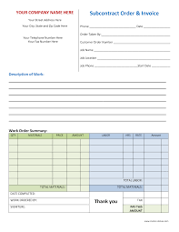 018 Form Ideas Work Order Forms Printable Free Invoice