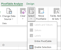 delete a pivottable microsoft support