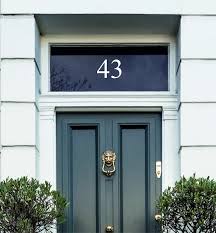 White Fanlight Door Number Etched Glass