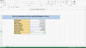 How To Calculate The Gross And Net Margins In Microsoft Excel