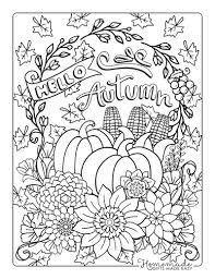 free printable autumn fall coloring pages