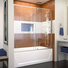 semi frameless pivot bathtub door
