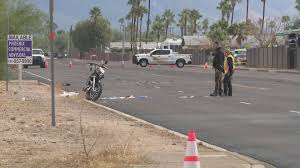 motorcycle and car crash in mesa leaves
