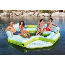 Intex Seascape Island Inflatable Water Lounge With Built In Cooler And Backrests