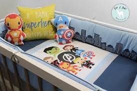 Superhero Customized Crib Bedding Set