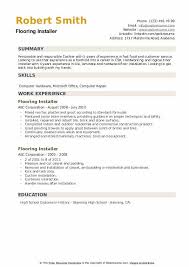 flooring installer resume sles