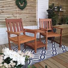 2 Seater Wooden Garden Patio Love Seat