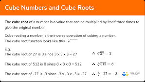 Cube Numbers And Cube Roots Gcse