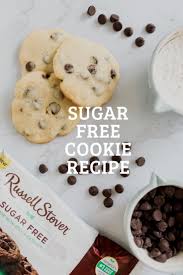 Whisk together flour, baking soda, baking powder and salt. Sugar Free Cookies Using Russell Stover Chocolate Chips Sugar Free Baking Sugar Free Cookie Recipes Sugar Free Cookies