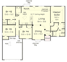 4 Bedroom Brick Ranch Home Plan