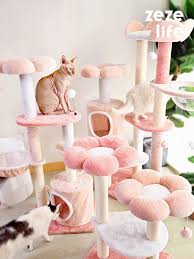 pink flower cat tree cat condo cat