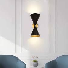 Rrtyo 2 Light Black Wall Sconce With