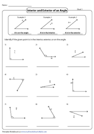 exterior of an angle worksheets