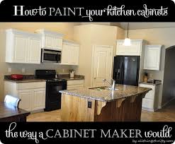 Waterborne lacquers, with their low vocs, make a good choice for spraying cabinets in house. How To Paint Your Kitchen Cabinets Professionally All Things Thrifty