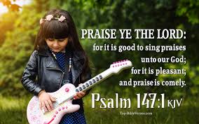 Psalm 147:1 KJV Inspirational Bible Verse Images | Bible Quotes