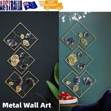 3 Pack Metal Wall Art Gold Classic Leaf