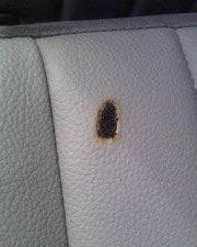 how to fix a burn hole in a car seat in